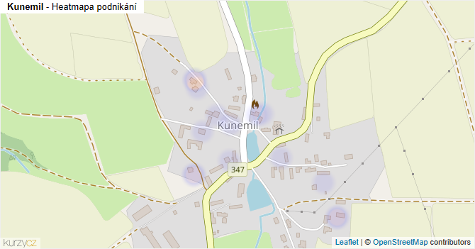 Kunemil - mapa podnikání
