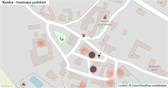 Kunice - mapa podnikání