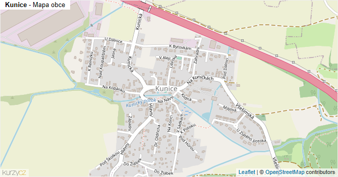 Kunice - mapa obce
