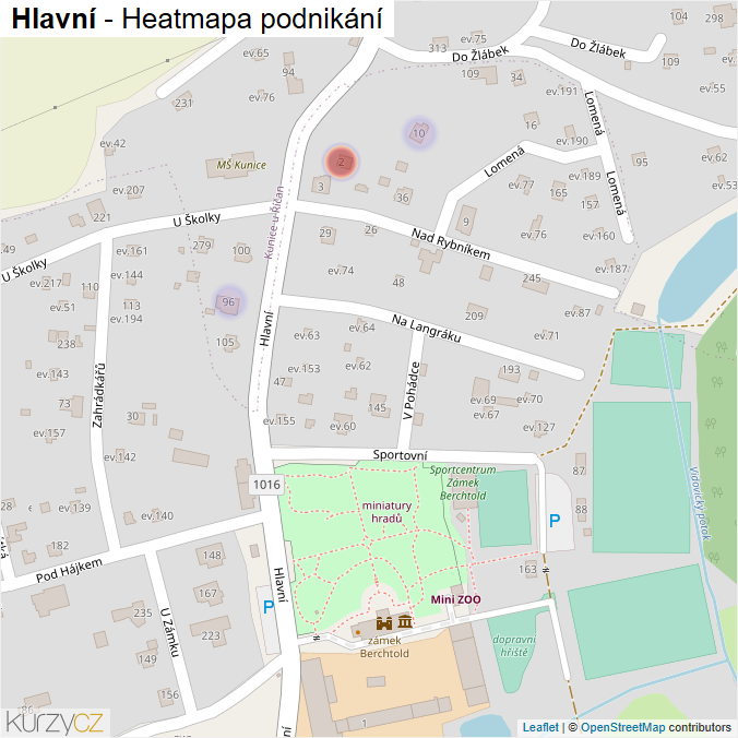 Mapa Hlavní - Firmy v ulici.