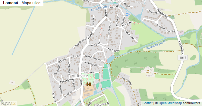 Lomená - mapa ulice