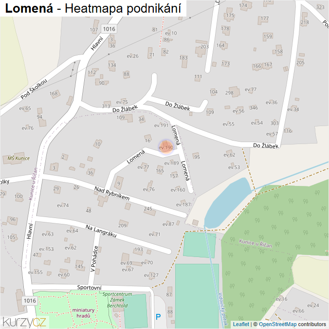 Mapa Lomená - Firmy v ulici.