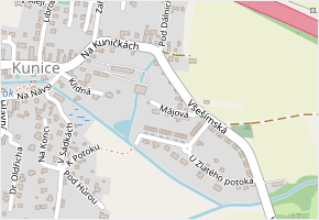 Májová v obci Kunice - mapa ulice