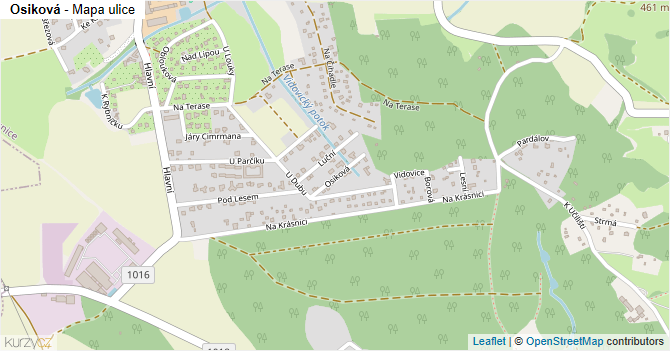 Osiková - mapa ulice