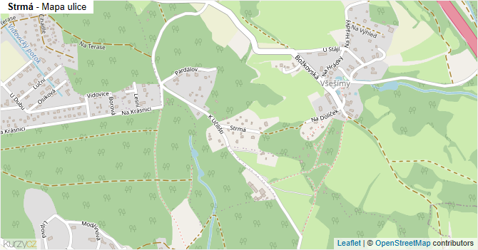 Strmá - mapa ulice