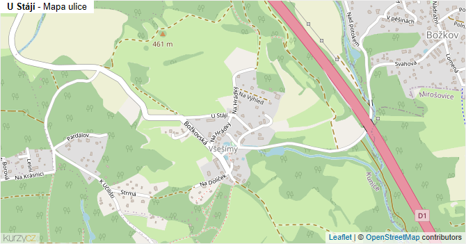 U Stájí - mapa ulice