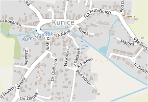 V Sádkách v obci Kunice - mapa ulice
