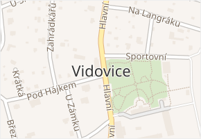 Vidovice v obci Kunice - mapa části obce