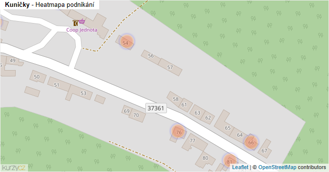 Kuničky - mapa podnikání