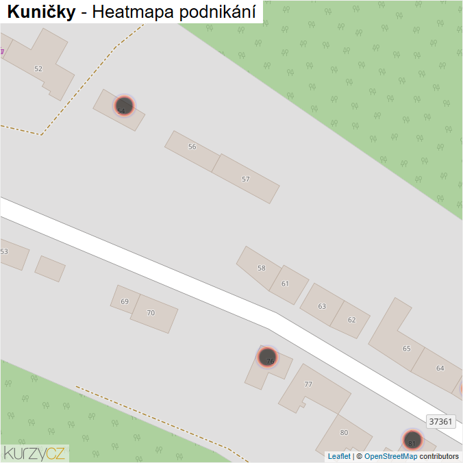 Mapa Kuničky - Firmy v obci.