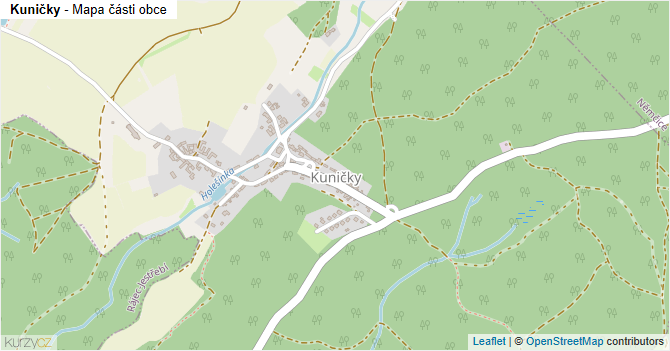 Kuničky - mapa části obce