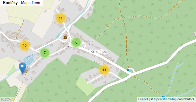 Kuničky - mapa firem