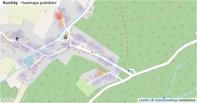 Kuničky - mapa podnikání
