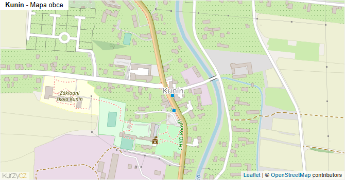 Kunín - mapa obce