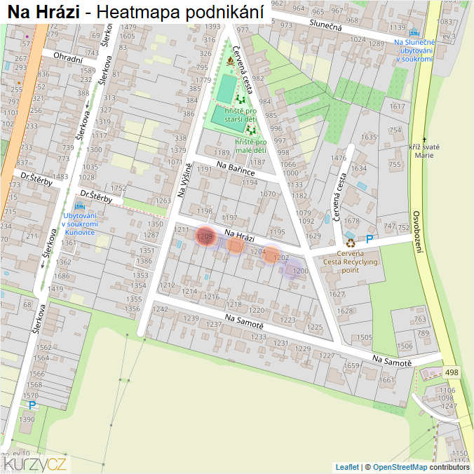 Mapa Na Hrázi - Firmy v ulici.
