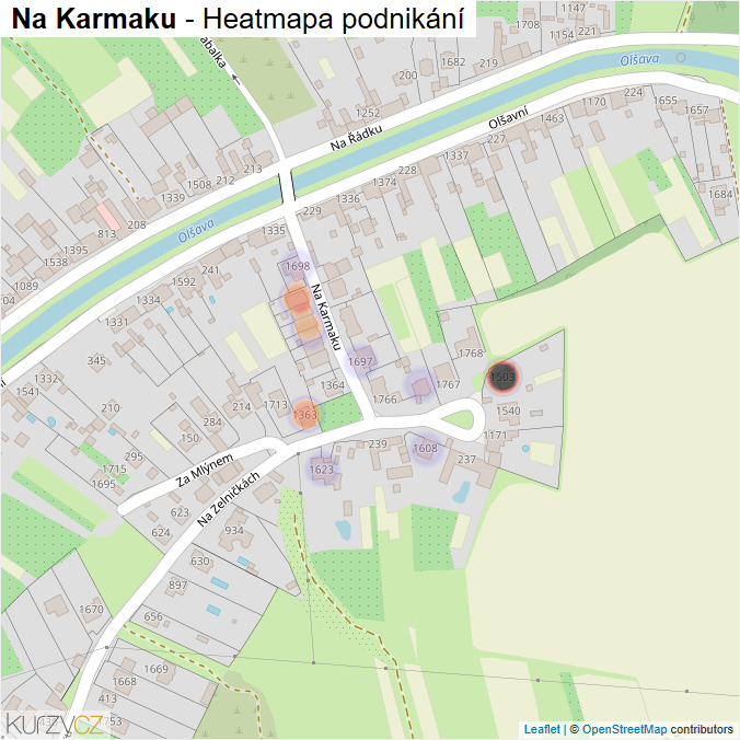 Mapa Na Karmaku - Firmy v ulici.