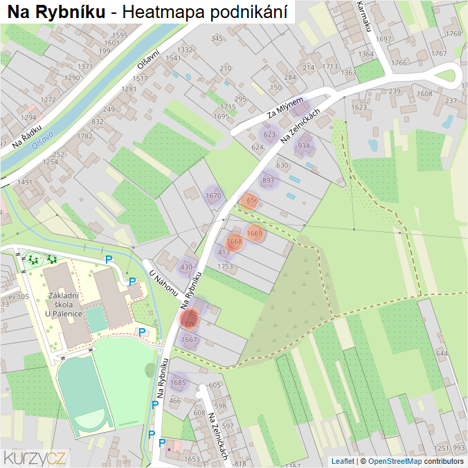 Mapa Na Rybníku - Firmy v ulici.