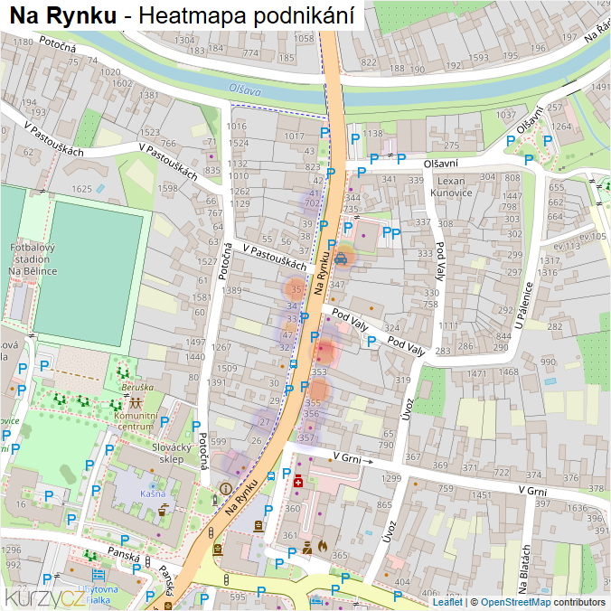Mapa Na Rynku - Firmy v ulici.