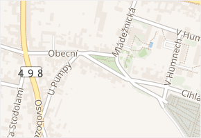 Obecní v obci Kunovice - mapa ulice