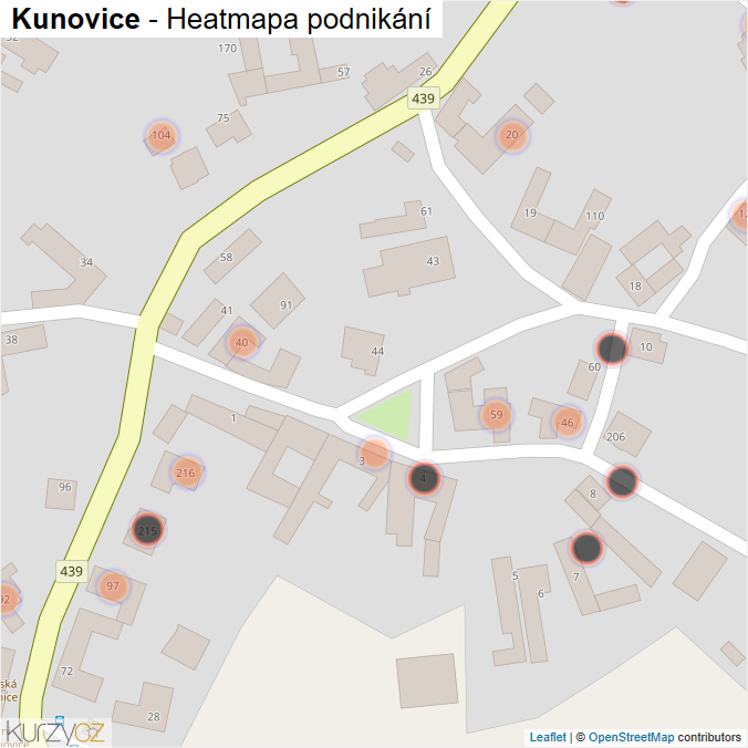 Mapa Kunovice - Firmy v obci.