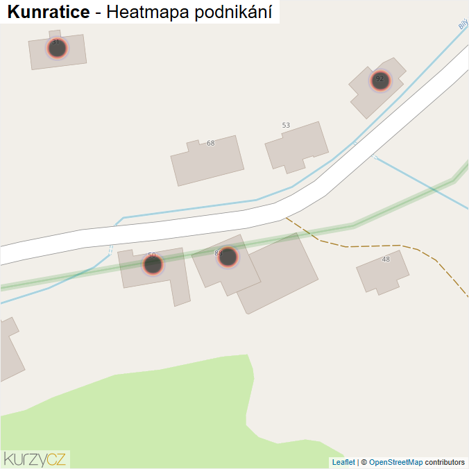 Mapa Kunratice - Firmy v obci.