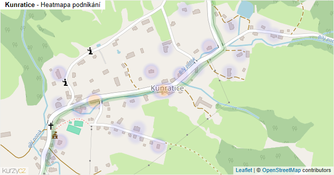 Kunratice - mapa podnikání