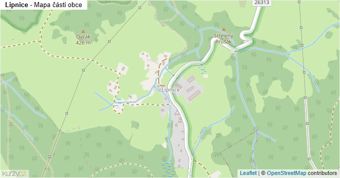 Lipnice - mapa části obce
