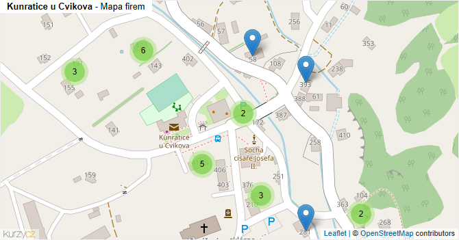 Kunratice u Cvikova - mapa firem