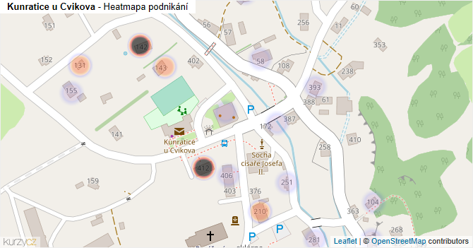 Kunratice u Cvikova - mapa podnikání
