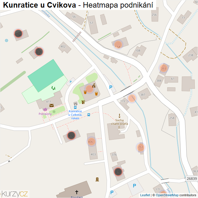 Mapa Kunratice u Cvikova - Firmy v obci.