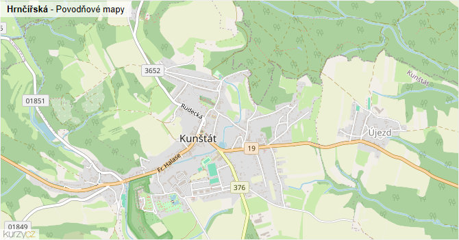 Hrnčířská - záplavové mapy stoleté vody