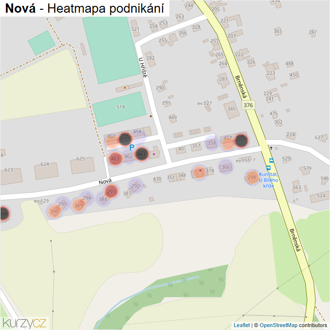 Mapa Nová - Firmy v ulici.
