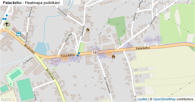Palackého - mapa podnikání