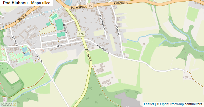 Pod Hlubnou - mapa ulice