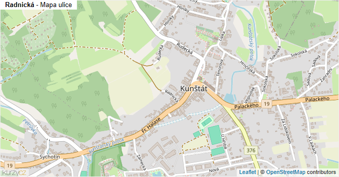Radnická - mapa ulice
