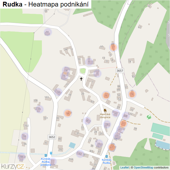 Mapa Rudka - Firmy v části obce.