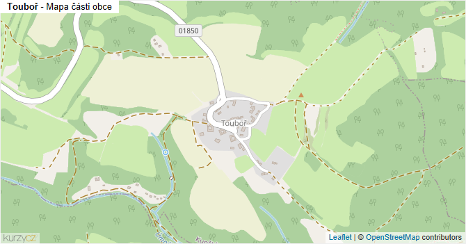 Touboř - mapa části obce