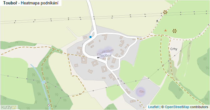 Touboř - mapa podnikání