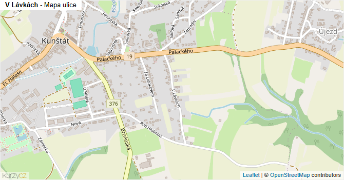 V Lávkách - mapa ulice