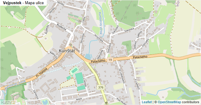 Vejpustek - mapa ulice