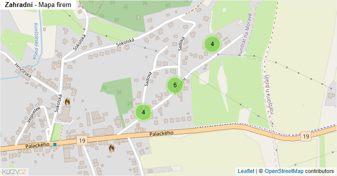 Zahradní - mapa firem
