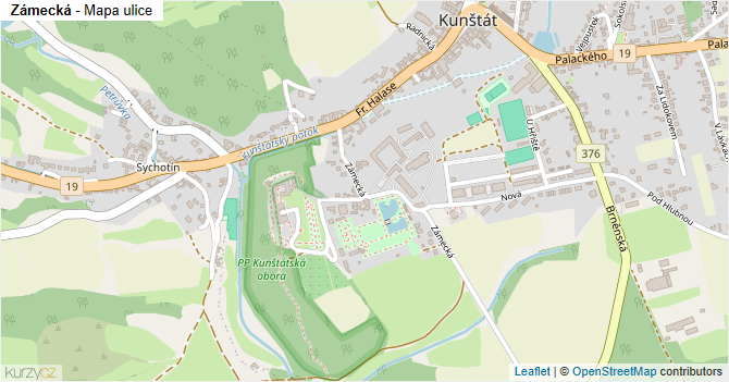 Zámecká - mapa ulice