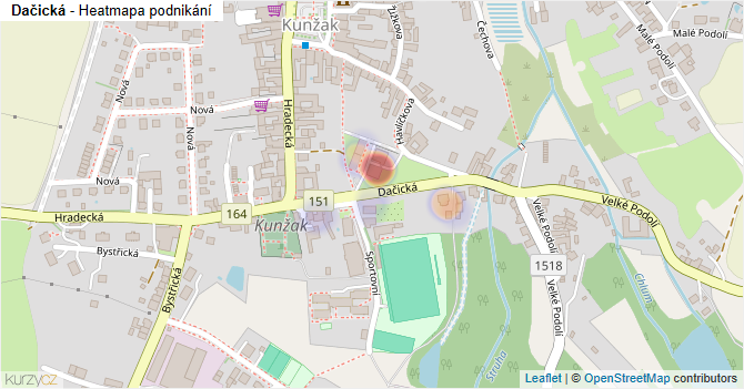 Dačická - mapa podnikání