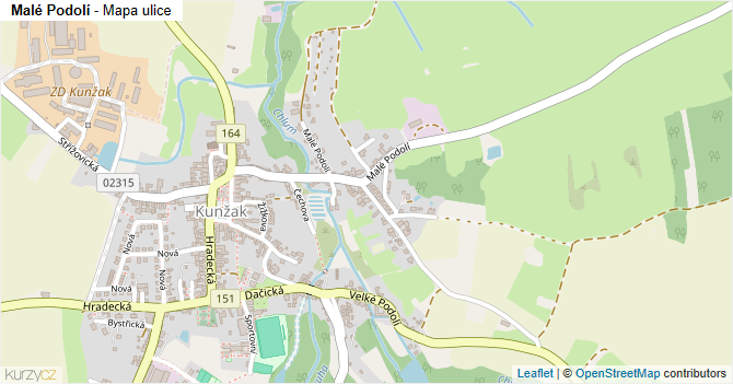 Malé Podolí - mapa ulice