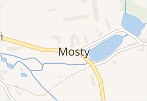 Mosty v obci Kunžak - mapa části obce