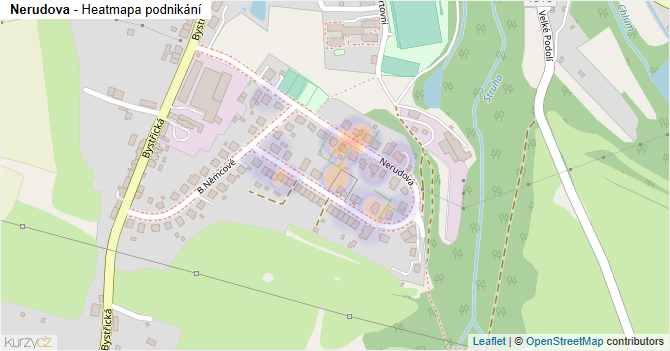 Nerudova - mapa podnikání
