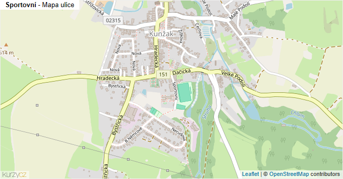 Sportovní - mapa ulice
