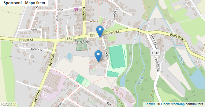Sportovní - mapa firem