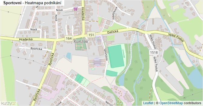 Sportovní - mapa podnikání