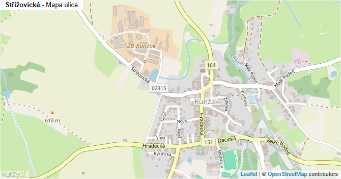 Střížovická - mapa ulice
